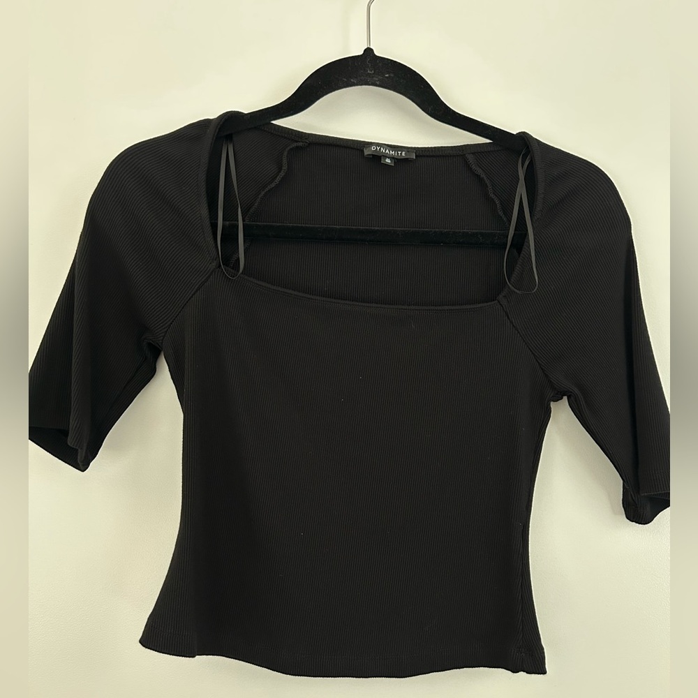 Dynamite Black Square Neck Blouse